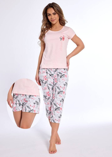 665/311 Dreaming Pijama Cornette dama, din trei piese, roz