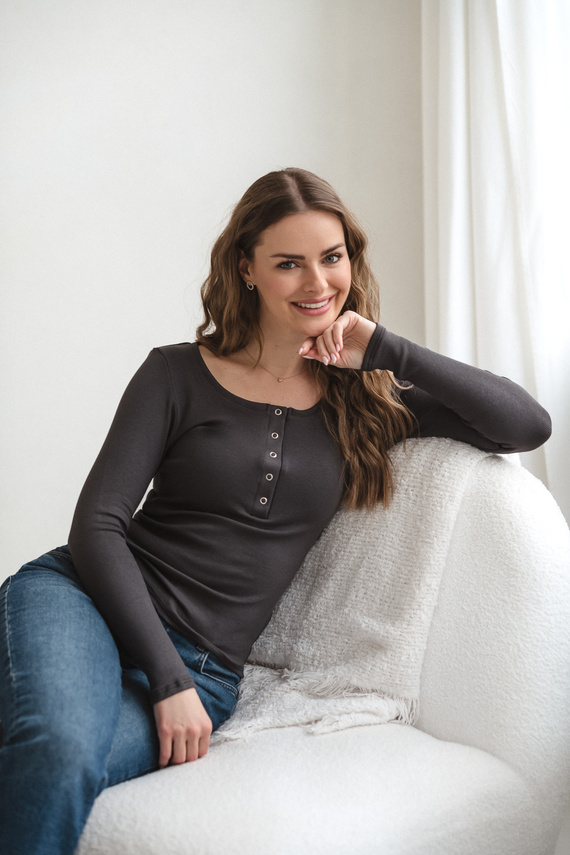 Bluză graviditate și alăptare Tummy Milk&Love vâscoză graphite