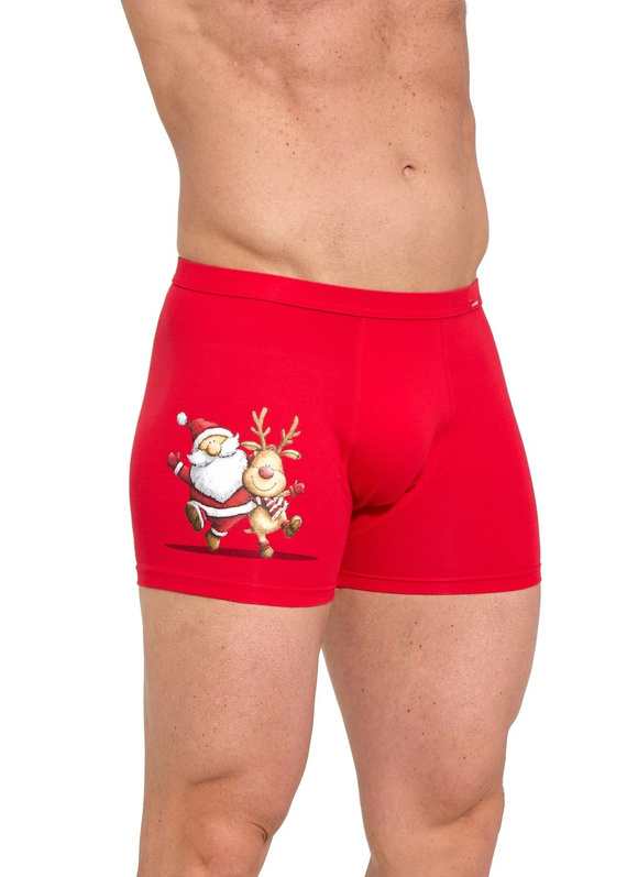 Cornette Gift 914/06 set bărbați de Crăciun boxeri și șosete Moș Crăciun ren