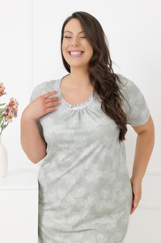 Cămașă de noapte Eleni Italian Fashion 100% bumbac, mânecă scurtă