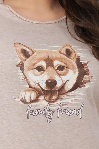 Cămașă de noapte damă Shiba Italian Fashion 100% bumbac mânecă scurtă