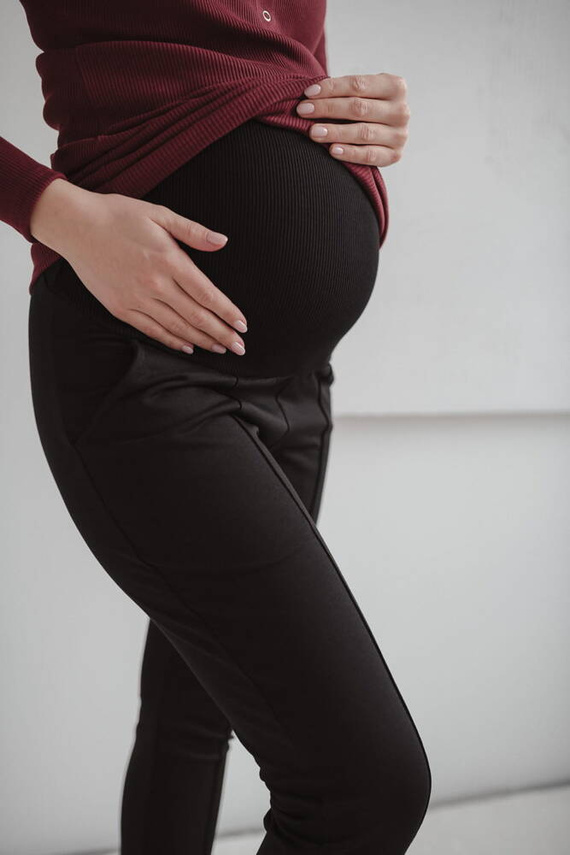 Pantaloni de maternitate GraceFit Mama clasici Milk&Love, negri