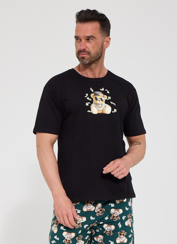 Cornette Billionaire 326/348 Pijamale bărbați 100% bumbac, negru în carouri