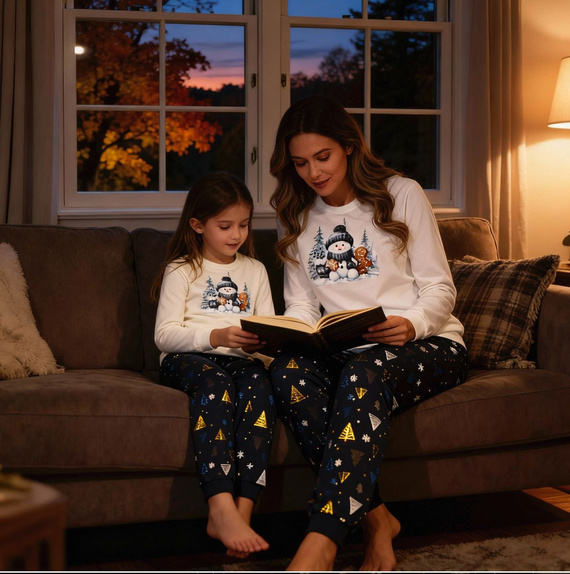 977/189 978/189 Pijamale din bumbac pentru fete, model Cornette, cu mâneci lungi, model Snowy Day | Călduroase și confortabile