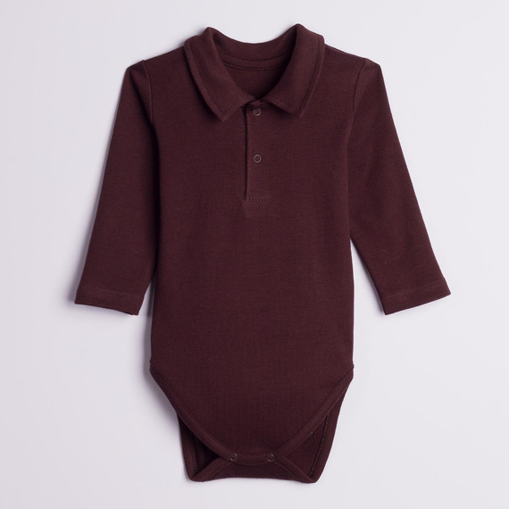 227099 Nicol BENEK body polo 100% bumbac maro închis mânecă lungă
