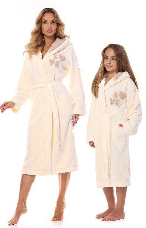 2410 LV Halat de baie lung pentru femei L&L - ecru