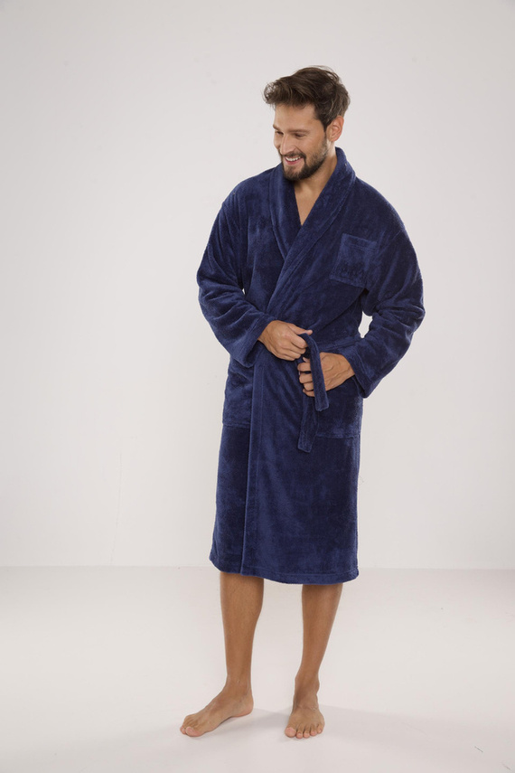 811 De Lafense halat de baie de pluș pentru bărbați - denim