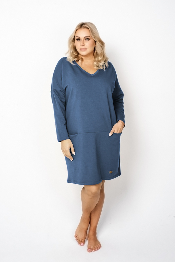 Tunică cu mânecă lungă pentru femei Karina Italian Fashion - denim