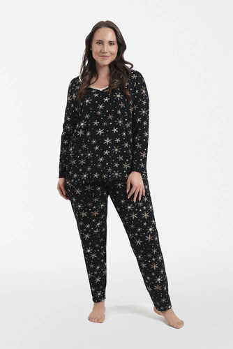 Laponia Pijama de damă cu mânecă lungă, pantaloni lungi Italian Fashion - print