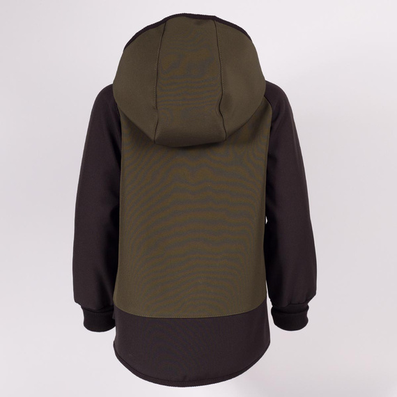 229021 Nicol Geacă softshell pentru copii cu polar, glugă și elemente reflectorizante - khaki