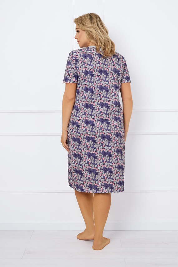 Carbonia cămașă de noapte descheiată, cu mânecă scurtă Italian Fashion - print