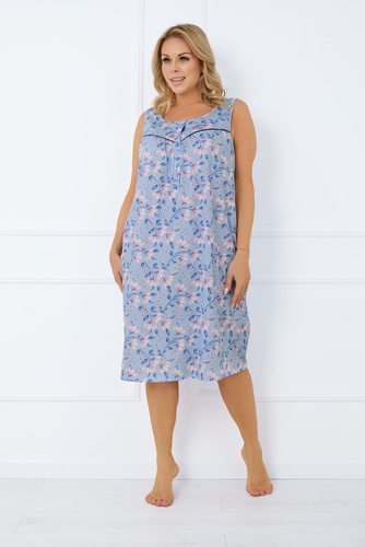 Cămașă de noapte Facelia descheiată, cu curea largă Modă italiană - print