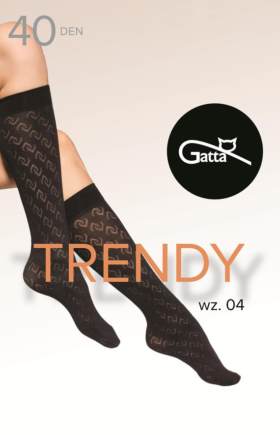 Șosete Gatta Trendy până la genunchi 04 – 40 den, cu modele, elegante