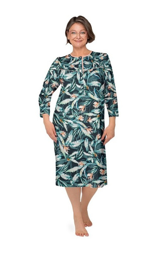 Cămașă de noapte Martel Bogna II 204 29– din bumbac, cu mânecă lungă și nasturi, ideală ca dar pentru Bunica