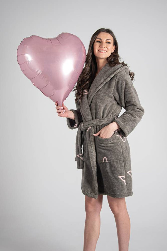 672 Butterflies Halat de baie scurt Forex pentru femei - gri