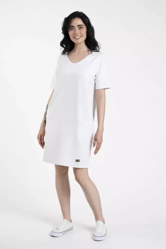 Karina Tunică cu mânecă scurtă pentru femei Italian Fashion - alb