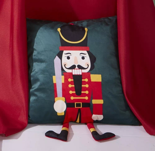 Nut Crakrer Fetă de pernă de Crăciun spărgător de nuci Europerdele verde