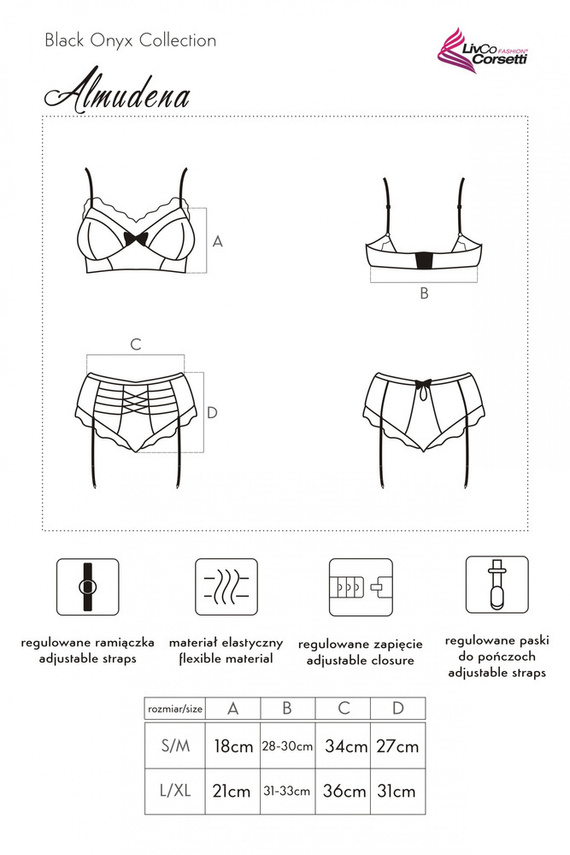 Almudena LC 90488 Black Onyx Collection Komplet damski LivCo Corsetti Fashion