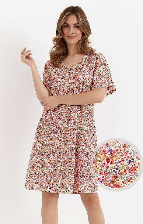 Cămașă de noapte 458 Cana - flori roșii