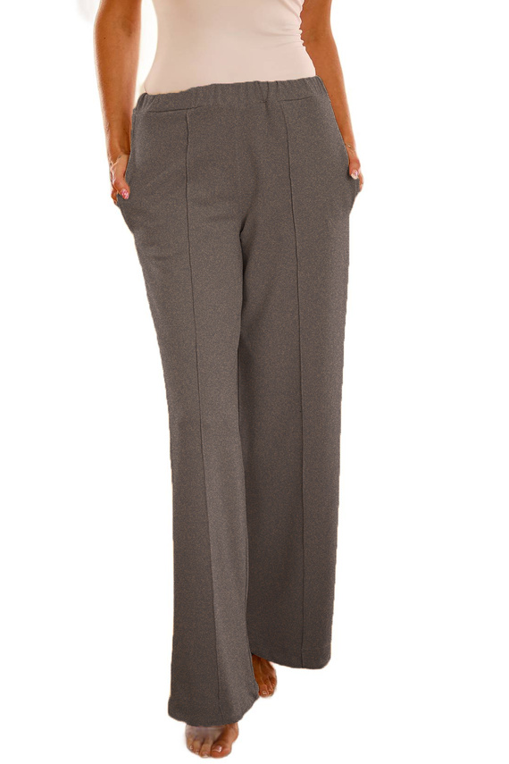 Flint - pantaloni de dama din bumbac, cu croiala larga, 95% bumbac 5% elastan | Marca poloneză Mirale - gri