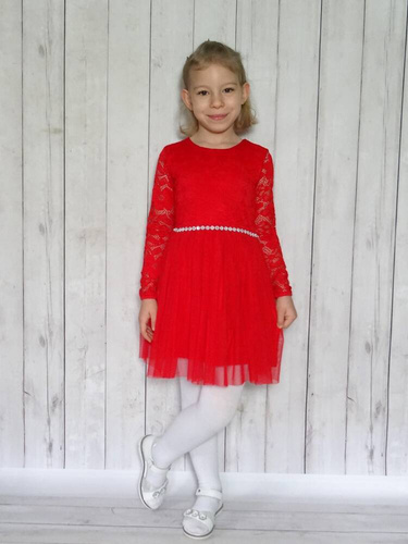 Rochie Angel II Bambarillo cu maneca lunga, rosie