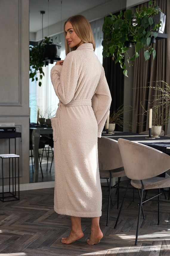 Halat de baie dama L&L Celeste 2558 angora - croiala lunga, calda, eleganta