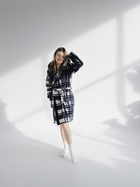 031 De Lafense pătură halat de baie - cald fleece femei halat de baie Super Cozy, gri