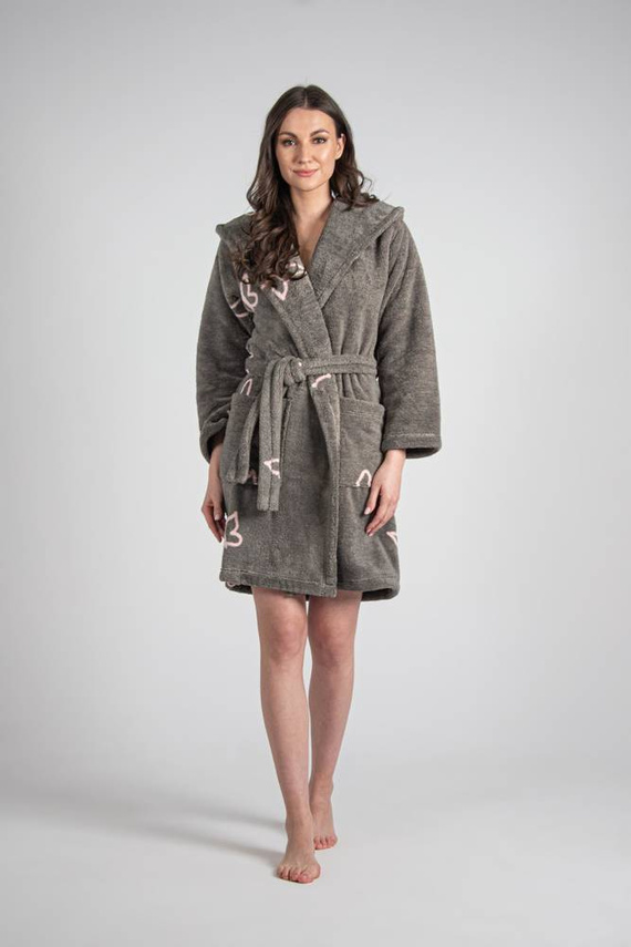 672 Butterflies Halat de baie scurt Forex pentru femei - gri