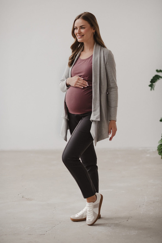 Cardigan de maternitate Mama Wrap Milk&Love, culoare gri deschis