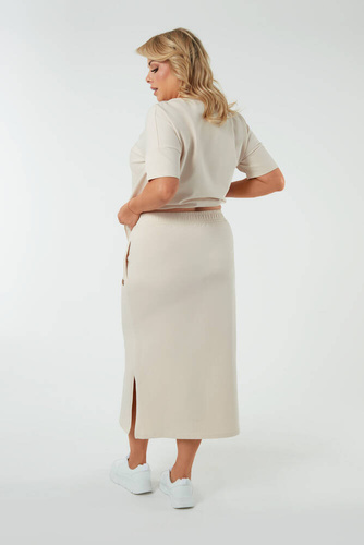 Fustă maxi pentru femei Stella Italian Fashion - bej