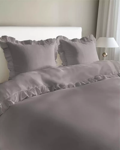 Pure 23 Lenjerie de pat din bumbac monocolor Detexpol gri închis