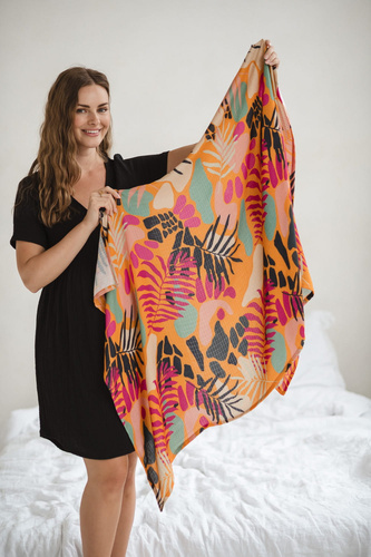 Cămașă de noapte de maternitate și alăptare Aurora de muselină Milk&Love neagră