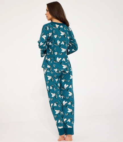 Pijamale damă Cornette 514/509 Virginia albastru 100% bumbac cu nasturi