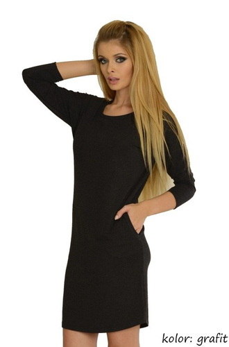 543 Paula cămașă de noapte cu mânecă 7/8 - grafit