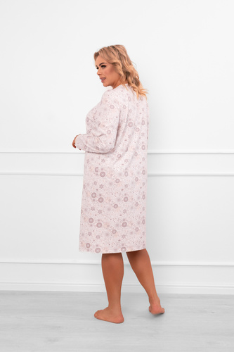 Cămașă de noapte pentru femei Satui - bumbac, mânecă lungă, model floral Italian Fashion