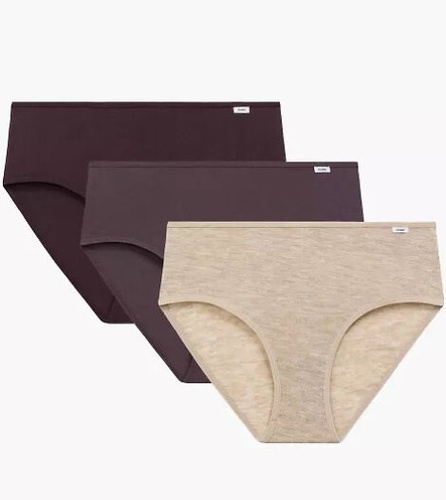 3CLP-011/Z25 Maxi Chiloți damă Atlantic bej-vin-violet – bumbac, 3 buc.