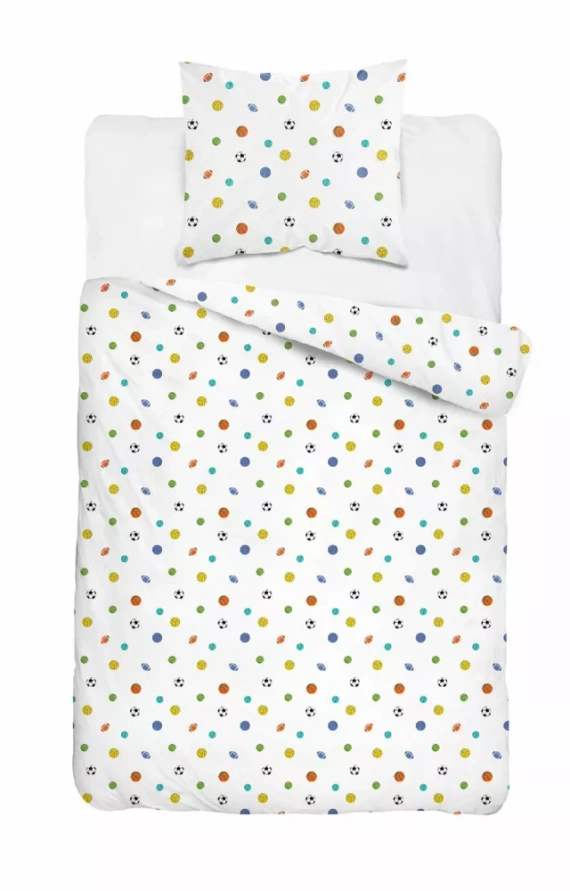 5442 A Sportowy Sen Lenjerie de pat bumbac pentru copii Detexpol alb