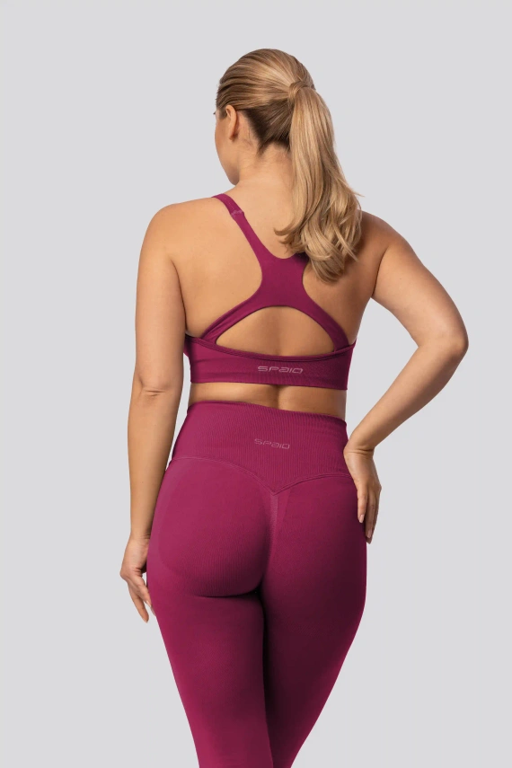 Colanți push-up Spaio PRO talie înaltă modelatori opaci red wine