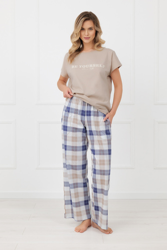 Pijama damă Rima Italian Fashion 100% bumbac pantaloni lungi
