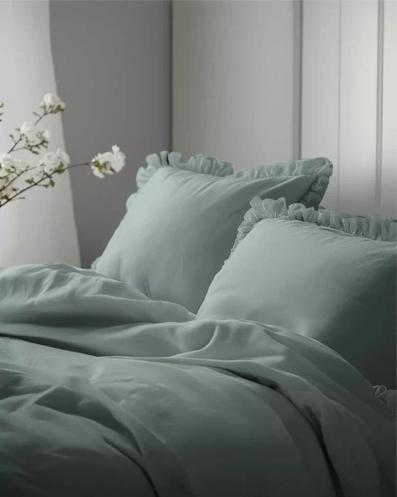 Pure 23 Lenjerie de pat din bumbac monocolor Detexpol mint