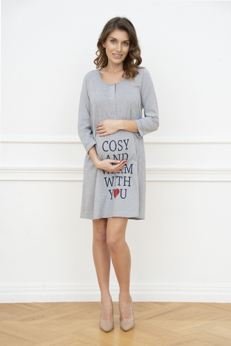 Cămașă Balm pentru sarcină și alăptare. mâneci 3/4 Italia Fashion - melange