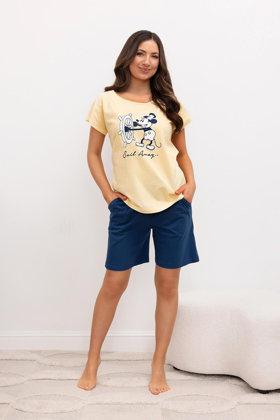 Pijama damă Regina 4012 bumbac Mickey Mouse scurtă comodă