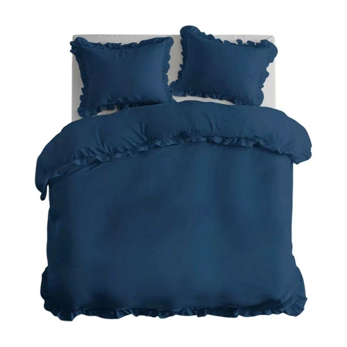 Pure 23 Lenjerie de pat din bumbac monocolor Detexpol denim