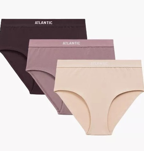 3CLP-009/Z25 Chiloți damă Atlantic roz-vin-bej – maxi Sport, bumbac, 3 buc.