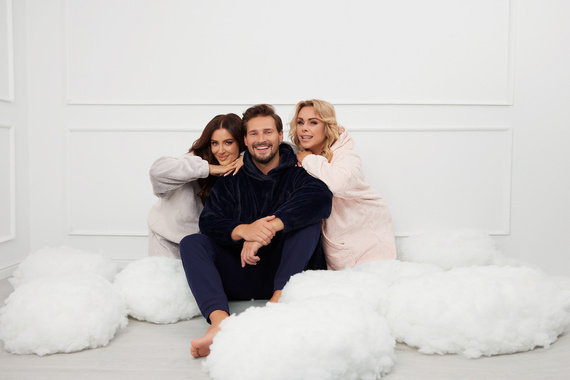 Forio Bluză cu glugă și pătură unisex Italian Fashion - albastru marin