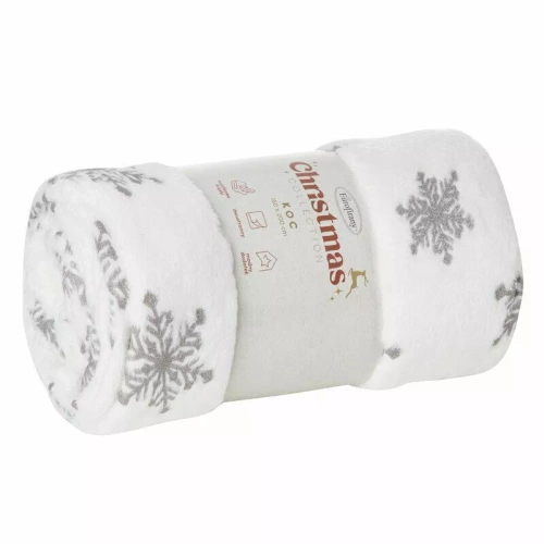 Pătură de Crăciun Blink cu stele Eurofirany, argintie