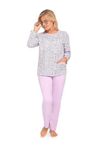 Pijamale Kasia III 267 Martel violet – pijamale de damă din bumbac, prinse cu nasturi
