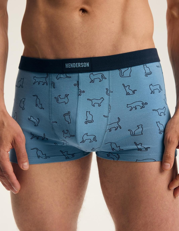 Boxeri bărbați Henderson 46100 Fur2 2-pack din bumbac cu bandă largă și logo