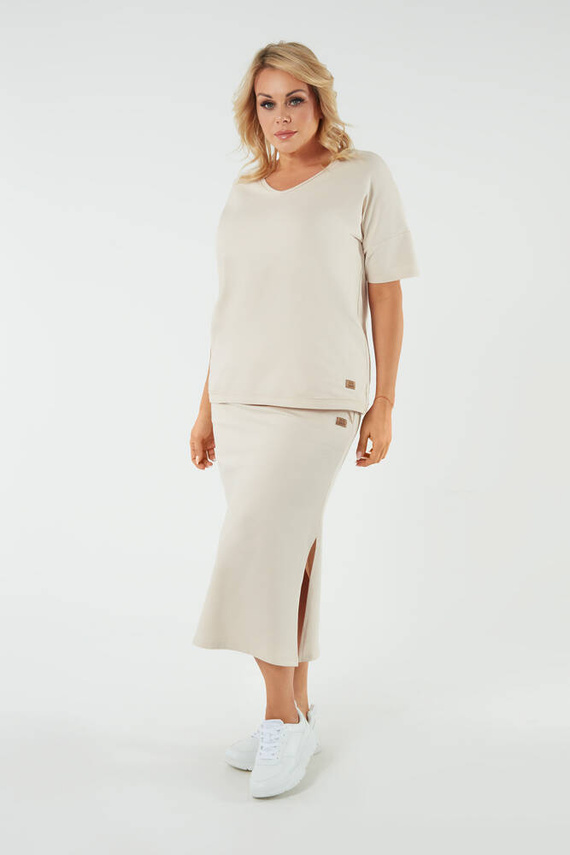 Fustă maxi pentru femei Stella Italian Fashion - bej