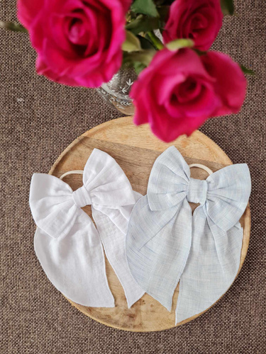 KGB16 Arc de păr de muselină cu bandă elastică Marija - alb